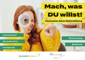 Postkarte Deutscher Weiterbildungstag 2023 in der Wirtschafts- und Bildungsregion A³